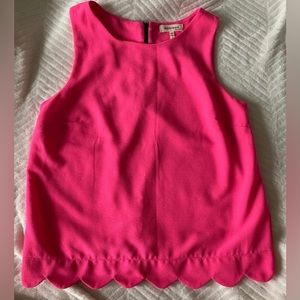 MONTEAU scalloped tank top womens small